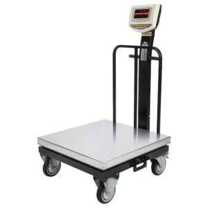 باسکول 300 کیلوگرم نمایشگر ثابت -چرخدار سینی استیل